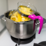 Melting beeswax in double boiler